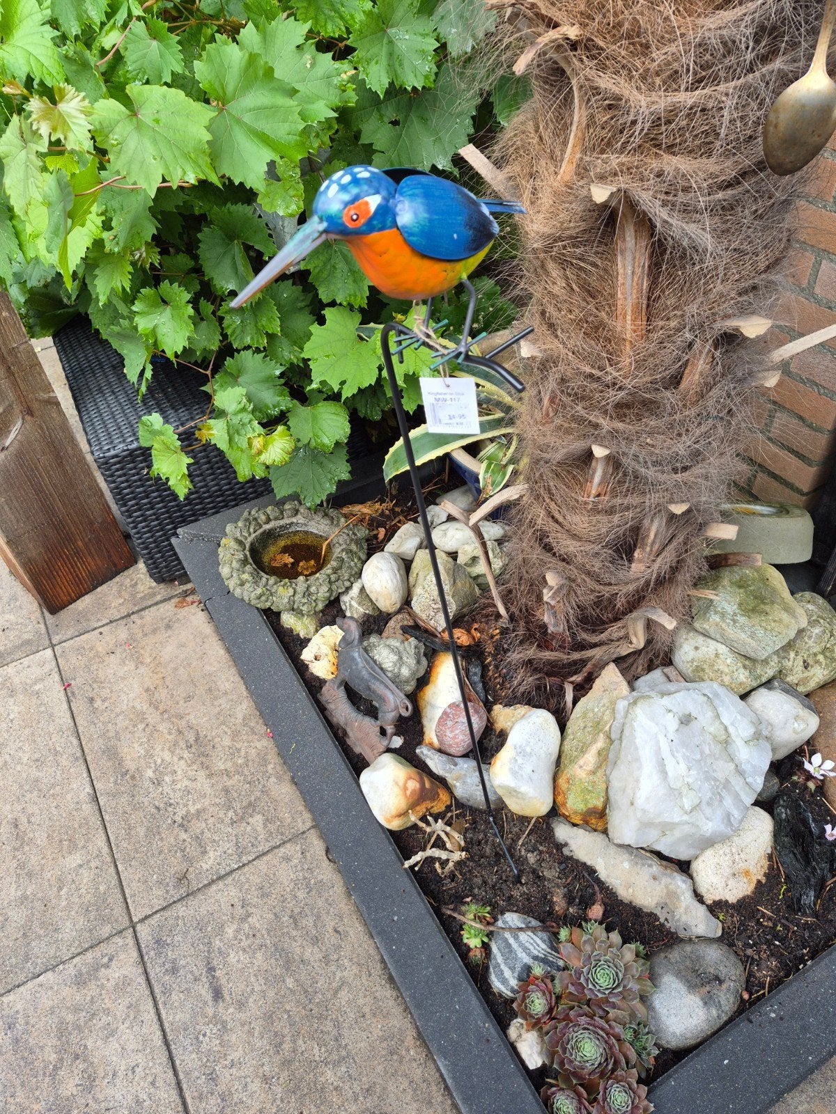 Nieuwe metalen tuinsteker ijsvogel, Tuin en Terras, Ophalen of Verzenden, Nieuw