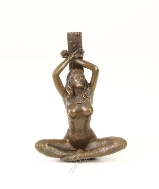 Bronzen Beeld Dame Geboeid, Antiek en Kunst, Kunst | Beelden en Houtsnijwerken, Ophalen of Verzenden