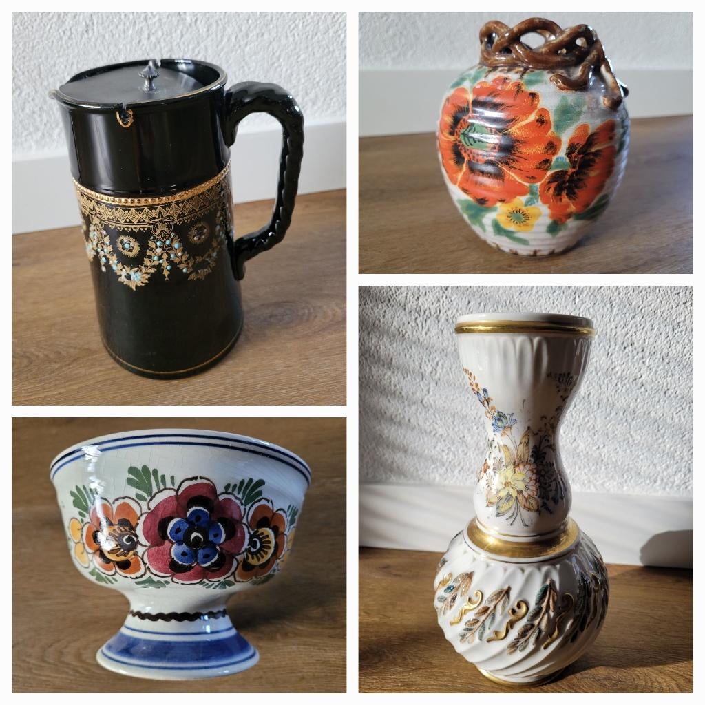 Div. keramiek / porselein vazen /kannetje Delft/Frans/Engels, Ophalen of Verzenden