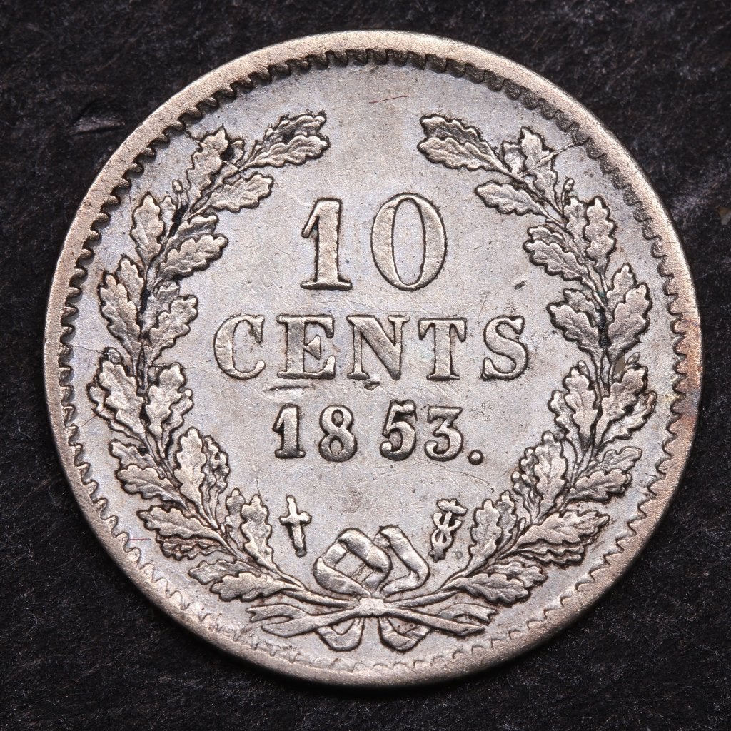10  cent 1853. Zfr/ Pr. (P), Koning Willem III, Zilver, Ophalen of Verzenden, 10 cent
