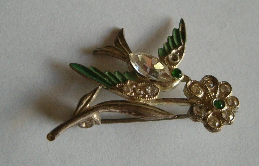 Oude broche , jaren 40, vogeltje, Sieraden, Tassen en Uiterlijk, Broches, Verzenden, Gebruikt, Goud, Overige materialen