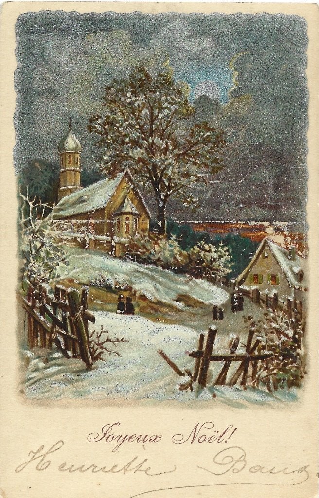 Antiek uit 1906*Kerst*Depose Albrecht Durer kaart*Zilveropdr, Ophalen of Verzenden, Voor 1920, Gelopen, Feest(dag)
