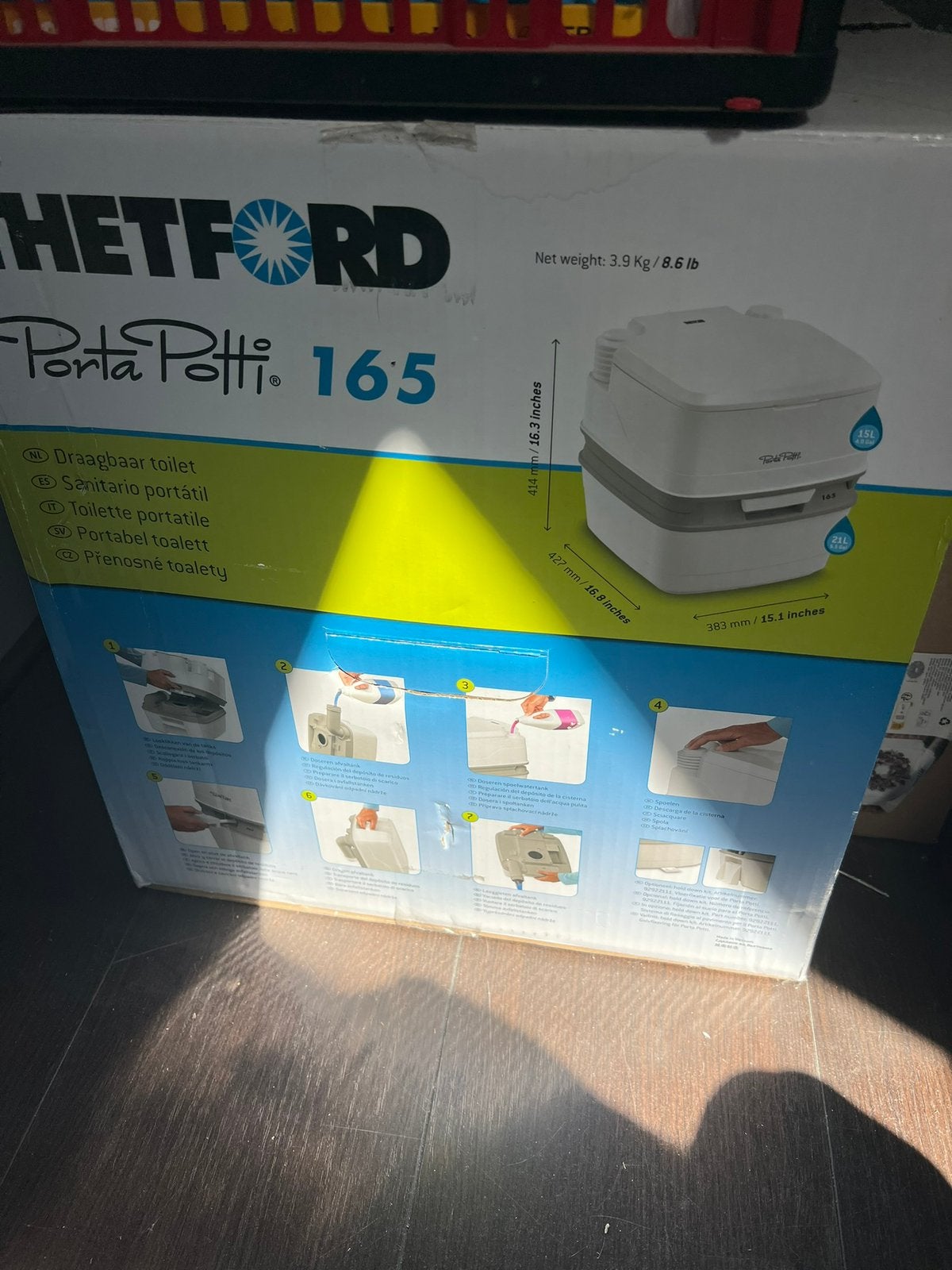 Thetford porta potti 165, Caravans en Kamperen, Ophalen, Zo goed als nieuw