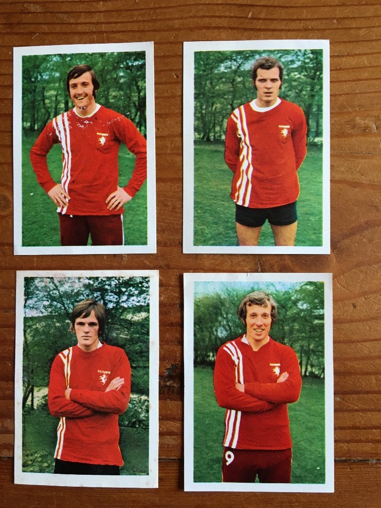 voetbalplaatjes- FC Twente ( 4 stuks ) seizoen 1971-72, Ophalen of Verzenden, Zo goed als nieuw, F.C. Twente, Poster, Plaatje of Sticker