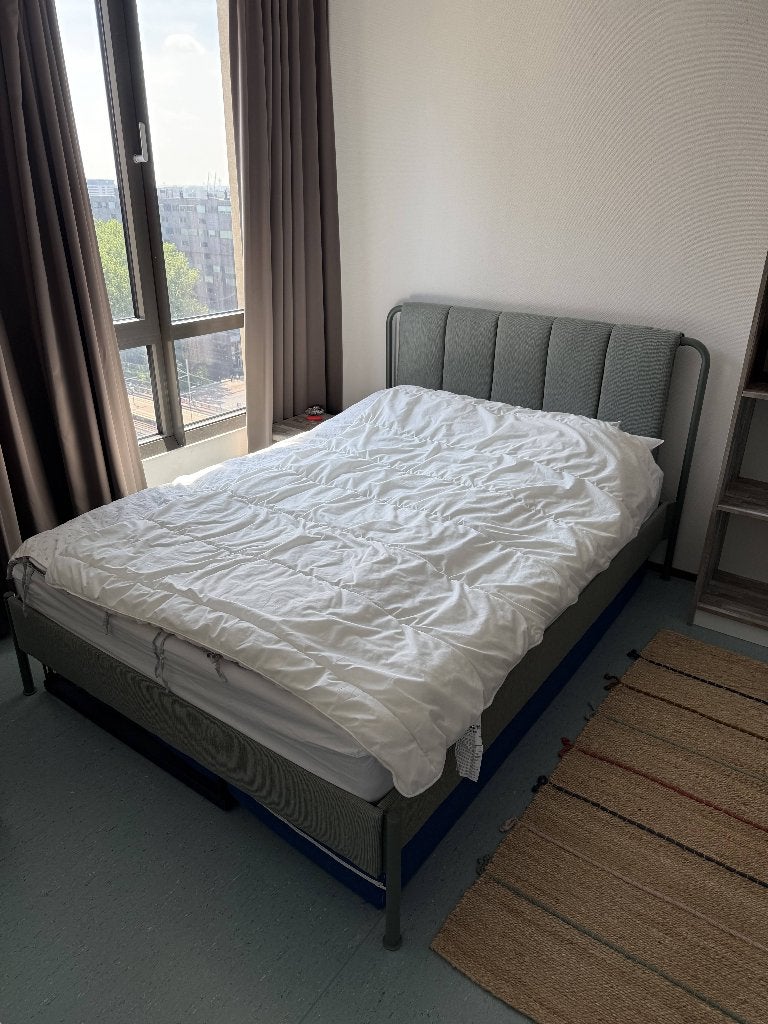 IKEA bed 140x200, Tweepersoons, Zo goed als nieuw, 200 cm, Metaal