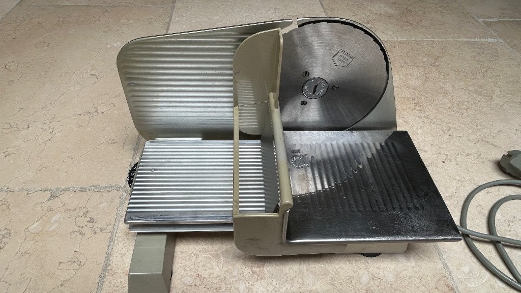 Graef snijmachine electrisch - rvs snijblad, Snijmachine, Ophalen, Gebruikt, Metaal