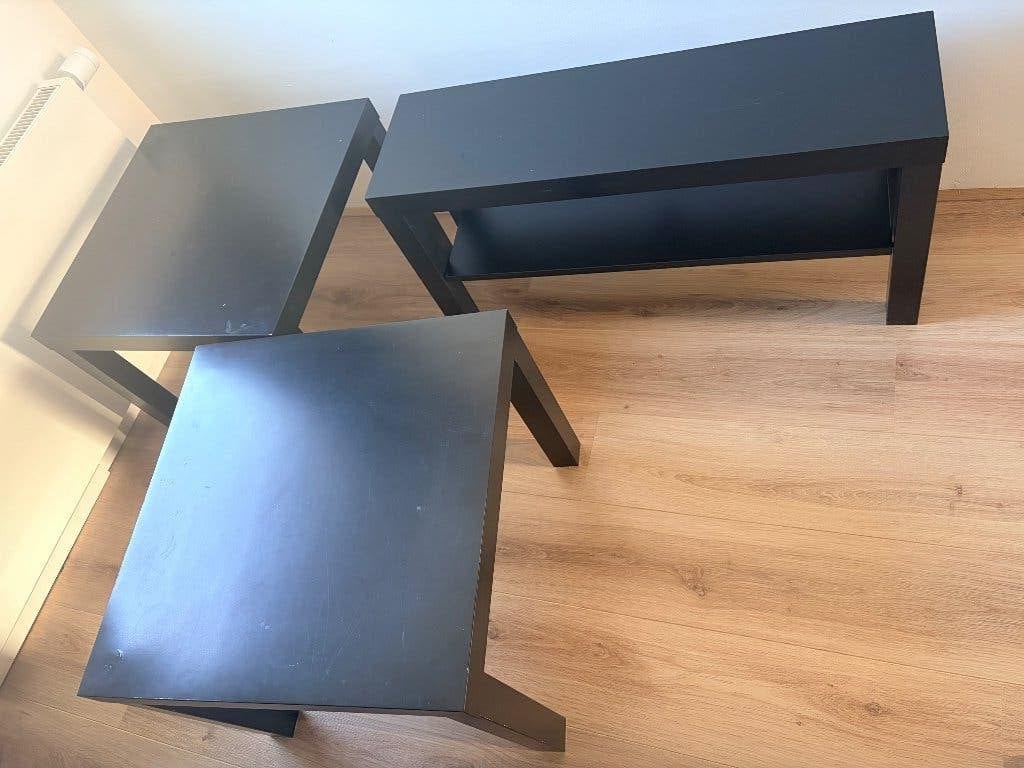 Zwarte salontafels / bijzettafels set van 3, Ophalen, Minder dan 50 cm, Gebruikt, 50 tot 100 cm