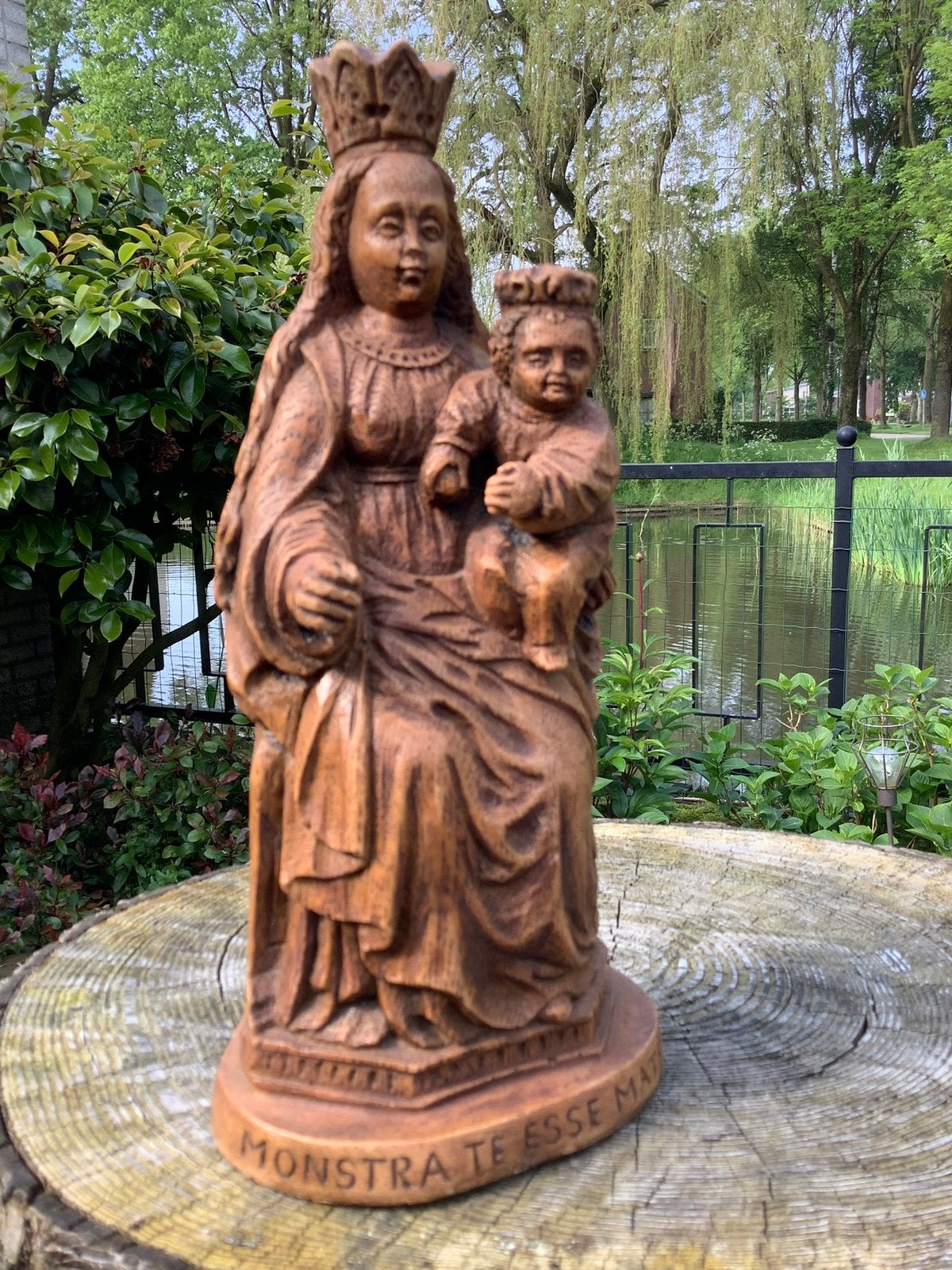 Mariabeeld met kindje Jezus ❤️ Monstra Te Esse Matrem, Antiek en Kunst, Ophalen of Verzenden