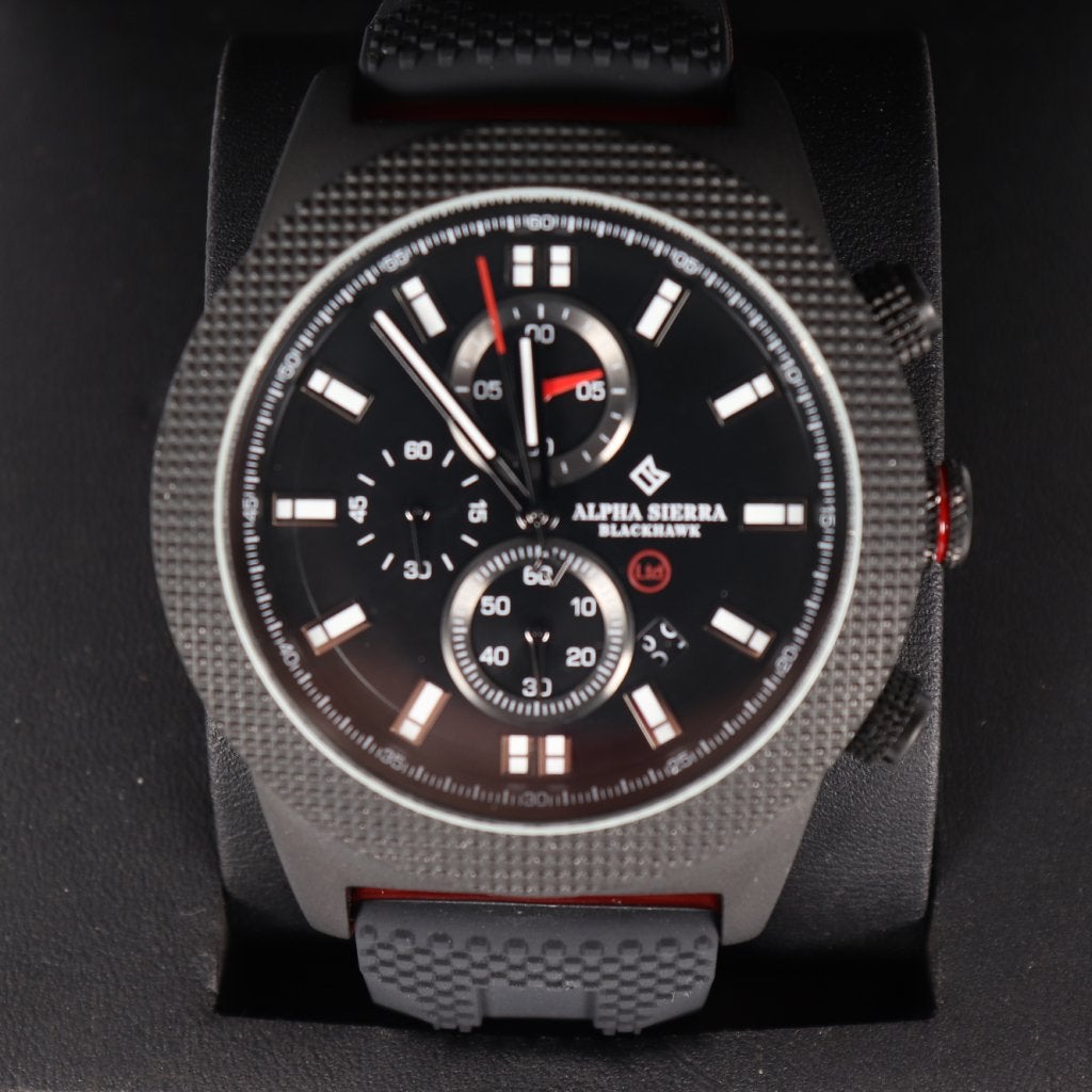Alpha Sierra Blackhawk UH60RL - Incl. Garantie (A), Alpha Sierra, Zo goed als nieuw, https://alphasierrawatches.com/pages/contact