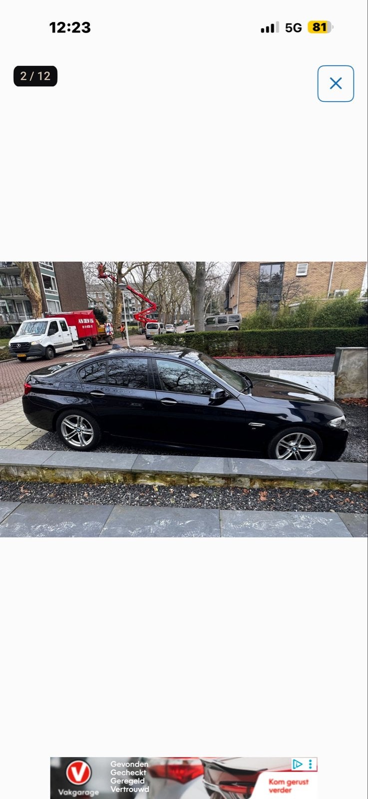 BMW 5-Serie 2.0 520I AUT 184 PK Sedan 2016 Zwart, Auto's, Achterwielaandrijving, 4 cilinders, 2000 kg, Zwart