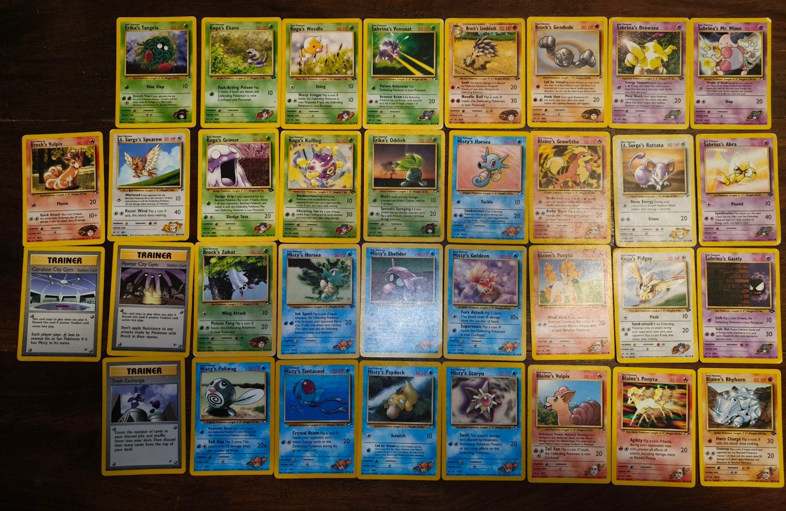 Pokémon Gym Heroes/Challenge 34 kaarten, Ophalen of Verzenden, Gebruikt, Meerdere kaarten