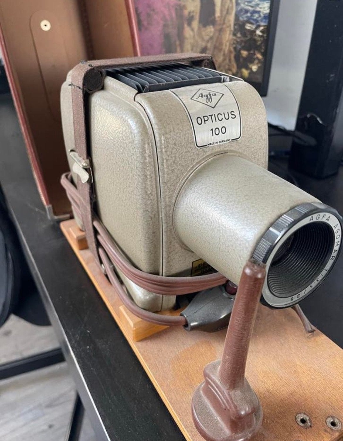 Agfa Opticus 100 Diaprojector - Onbekende staat, Audio, Tv en Foto, Diaprojectors, Ophalen of Verzenden, Niet werkend