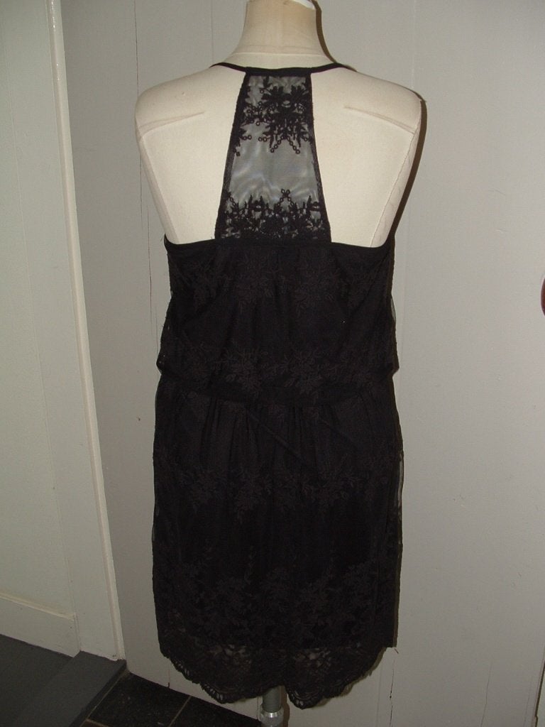 Vero Moda zwart kanten mini dress, korte jurk maat S, Vero Moda, Zwart, Ophalen of Verzenden, Zo goed als nieuw