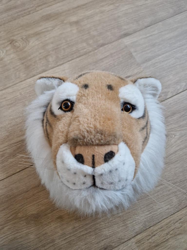 Tijgerkop tijgerhoofd wanddecoratie jungle kinderkamer, Ophalen of Verzenden