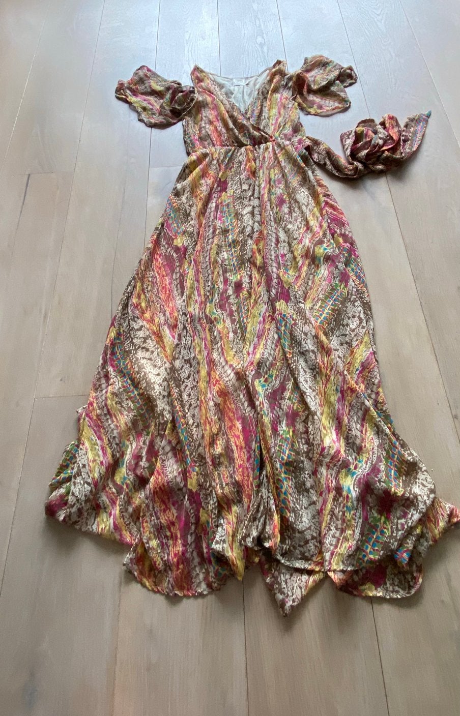 Boho Ibiza jurk nieuwstaat M, Maat 38/40 (M), Beige, Ophalen of Verzenden, Zo goed als nieuw
