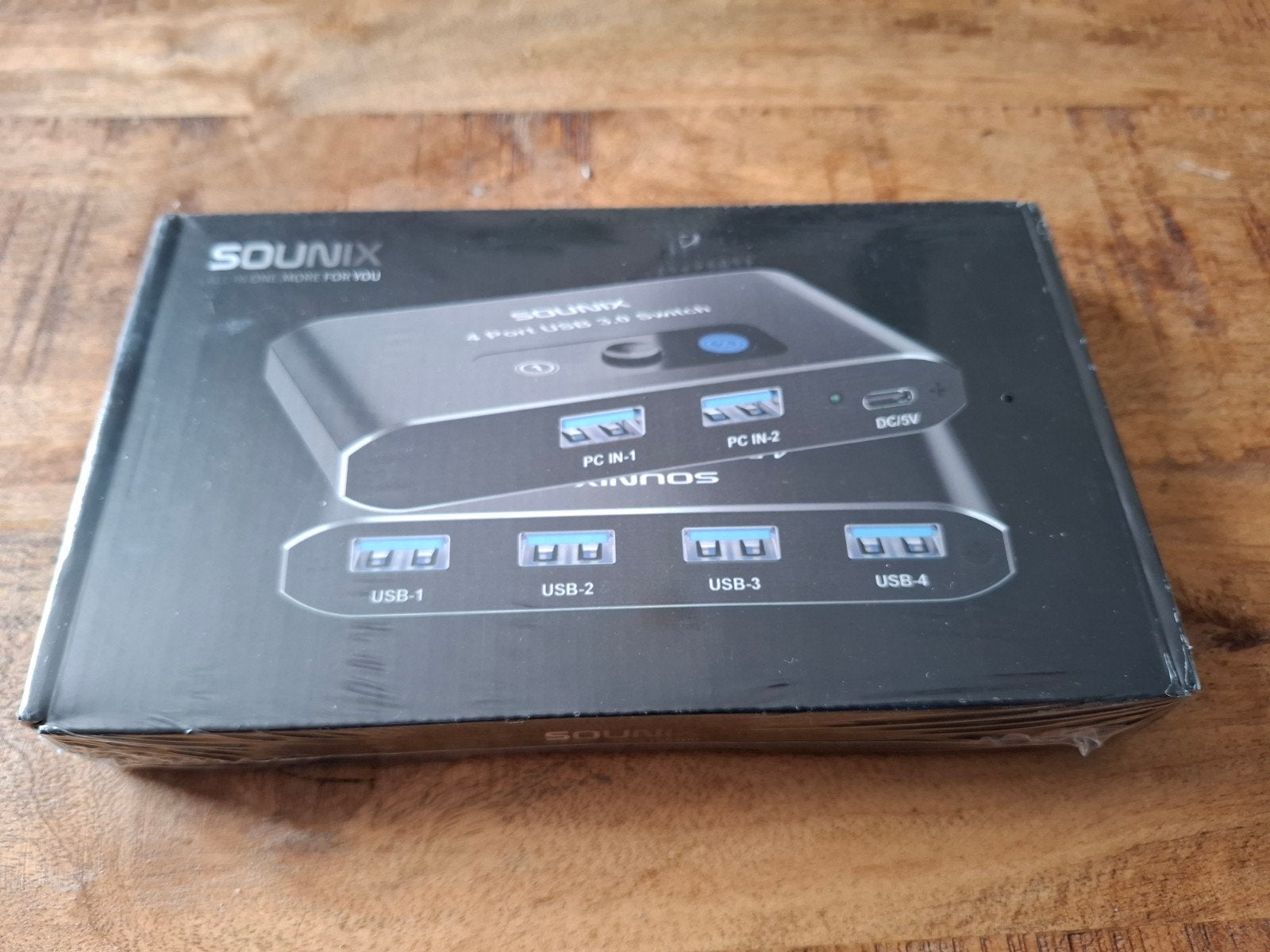 Nieuwe Sounix 4-poorts USB 3.0-switch., Ophalen of Verzenden, Nieuw