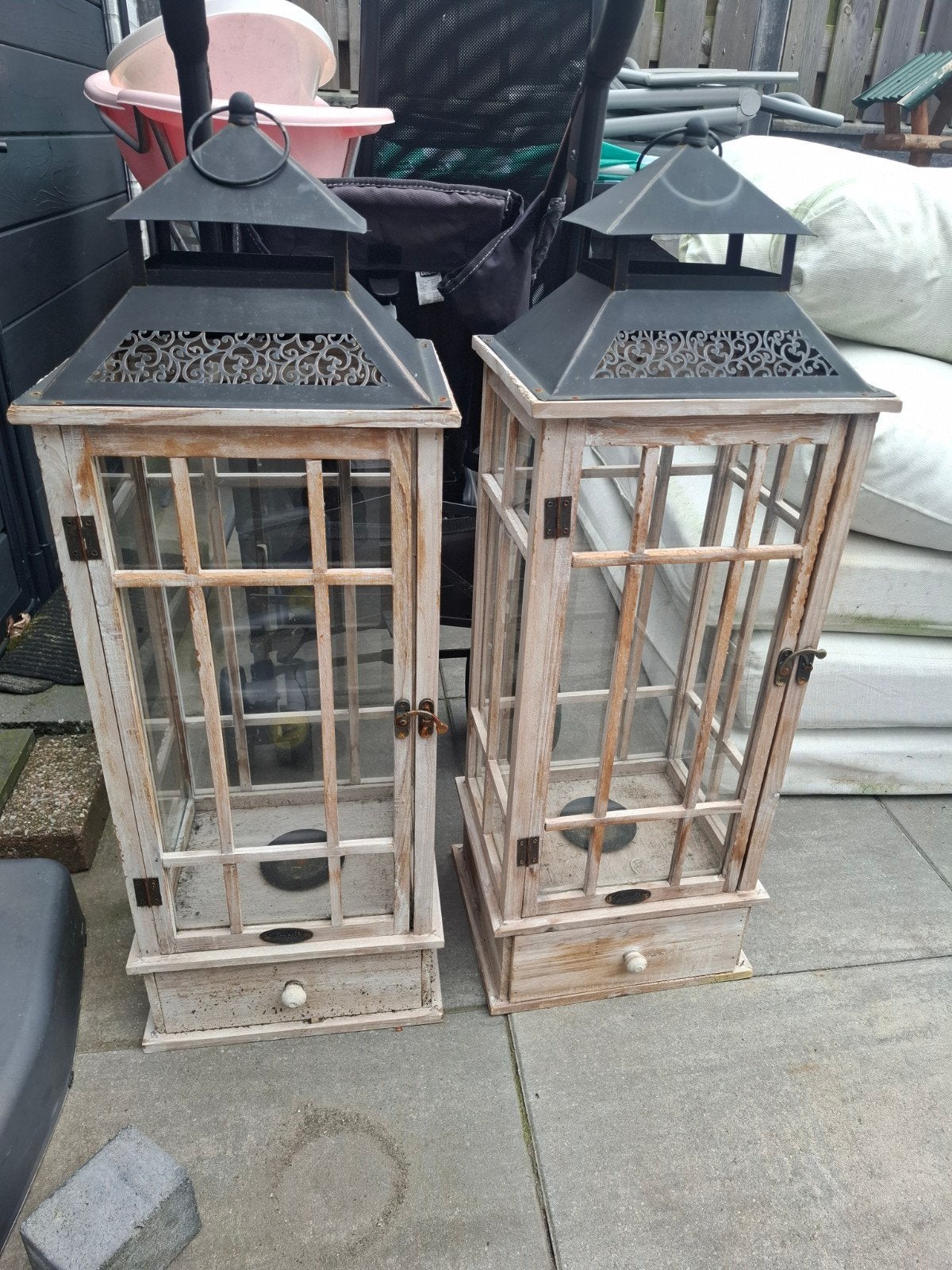 2 grote hoge kandelaars, Huis en Inrichting, Ophalen, Zo goed als nieuw, Metaal, 75 cm of meer