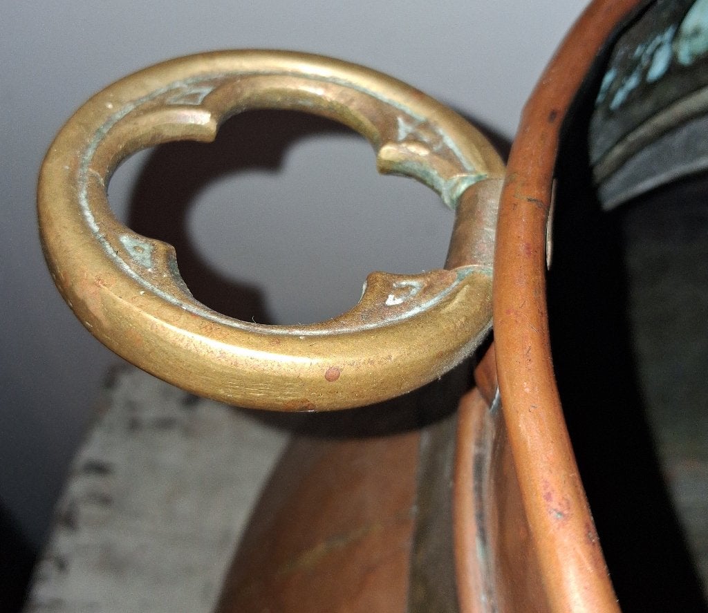 Arts Crafts koperen pot haardbak 19C Jardinière Heksenketel, Ophalen of Verzenden, Koper