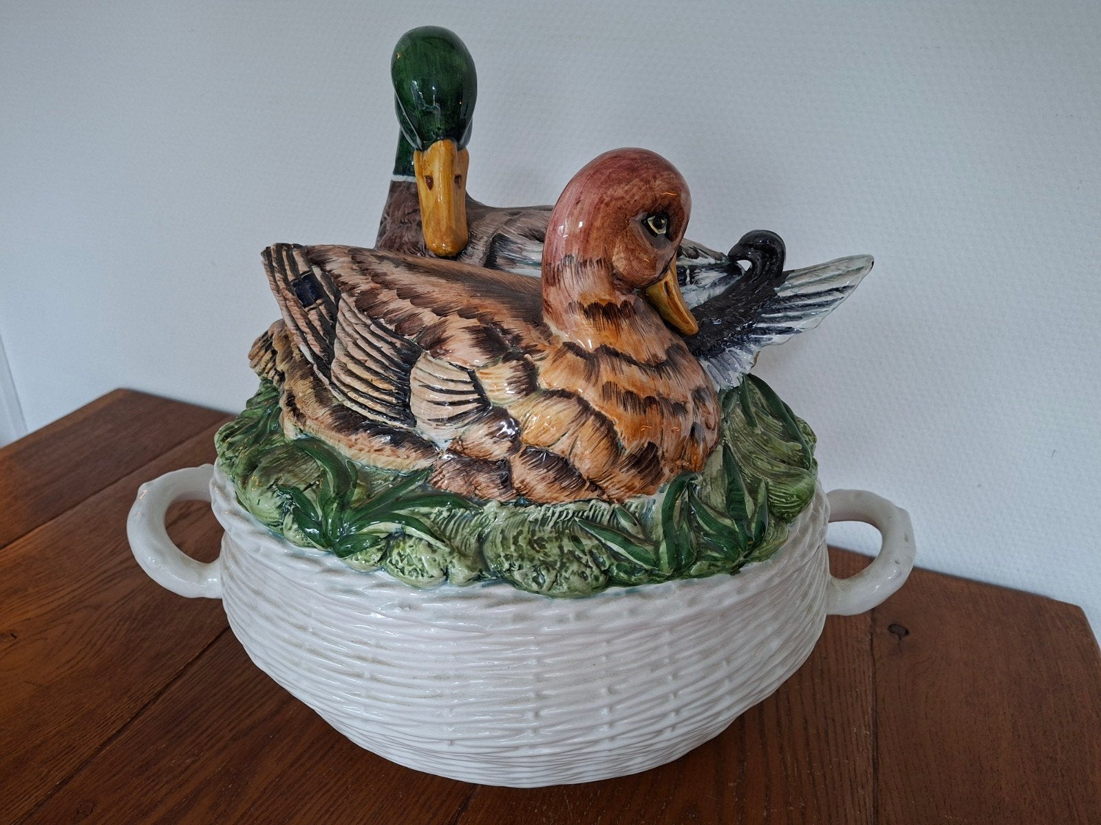 Italiaanse soepterrine/soep terrine met koppeltje eenden, Ophalen of Verzenden