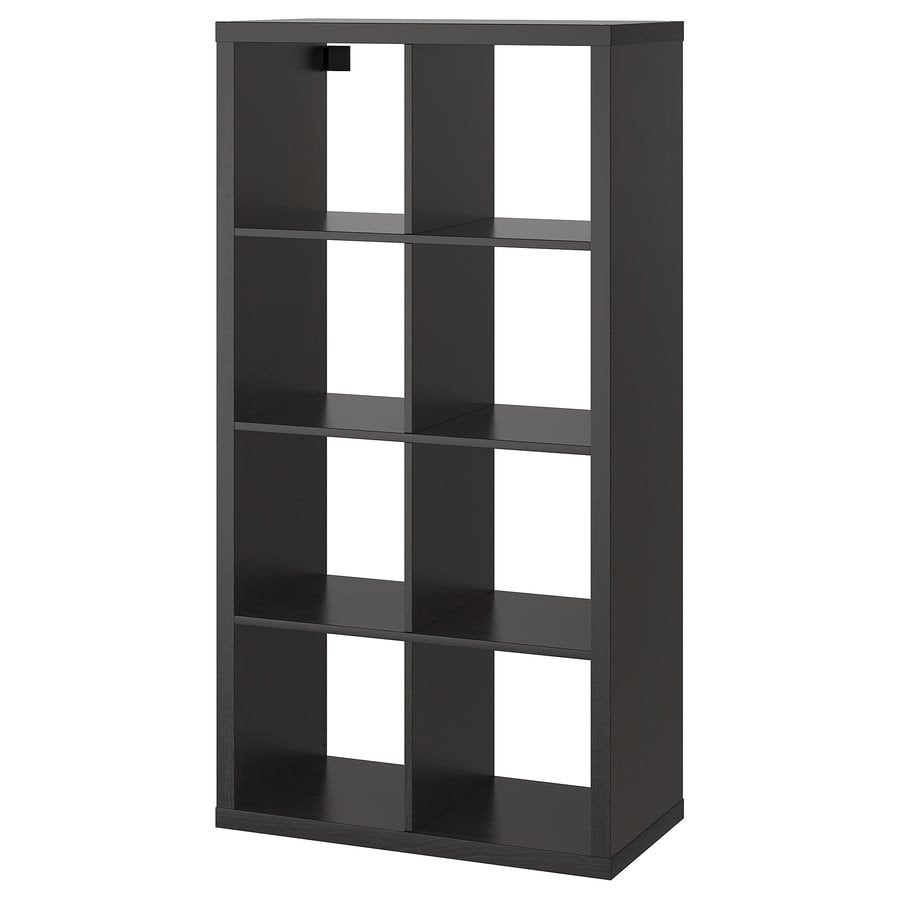 IKEA KALLAX open kast, zwartbruin, 77x147 cm, Ophalen, Met plank(en), 50 tot 100 cm, Zo goed als nieuw