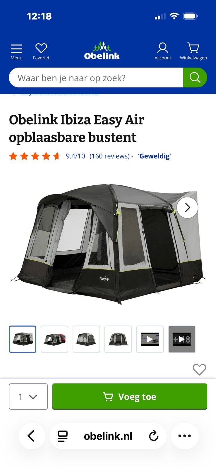 Nieuw: Obelink Easy Air opblaasbare bustent, Ophalen, Nieuw