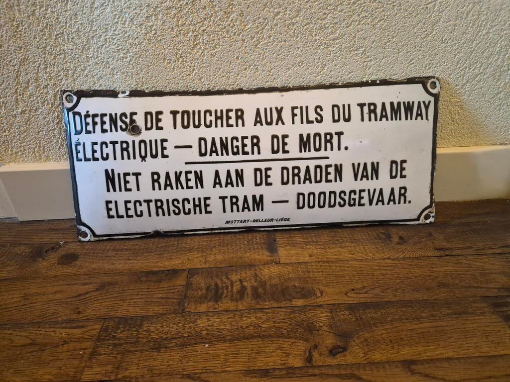 Antiek emaille spoorweg bord., Verzamelen, Spoorwegen en Tramwegen, Ophalen of Verzenden, Gebruikt, Trein, Overige typen