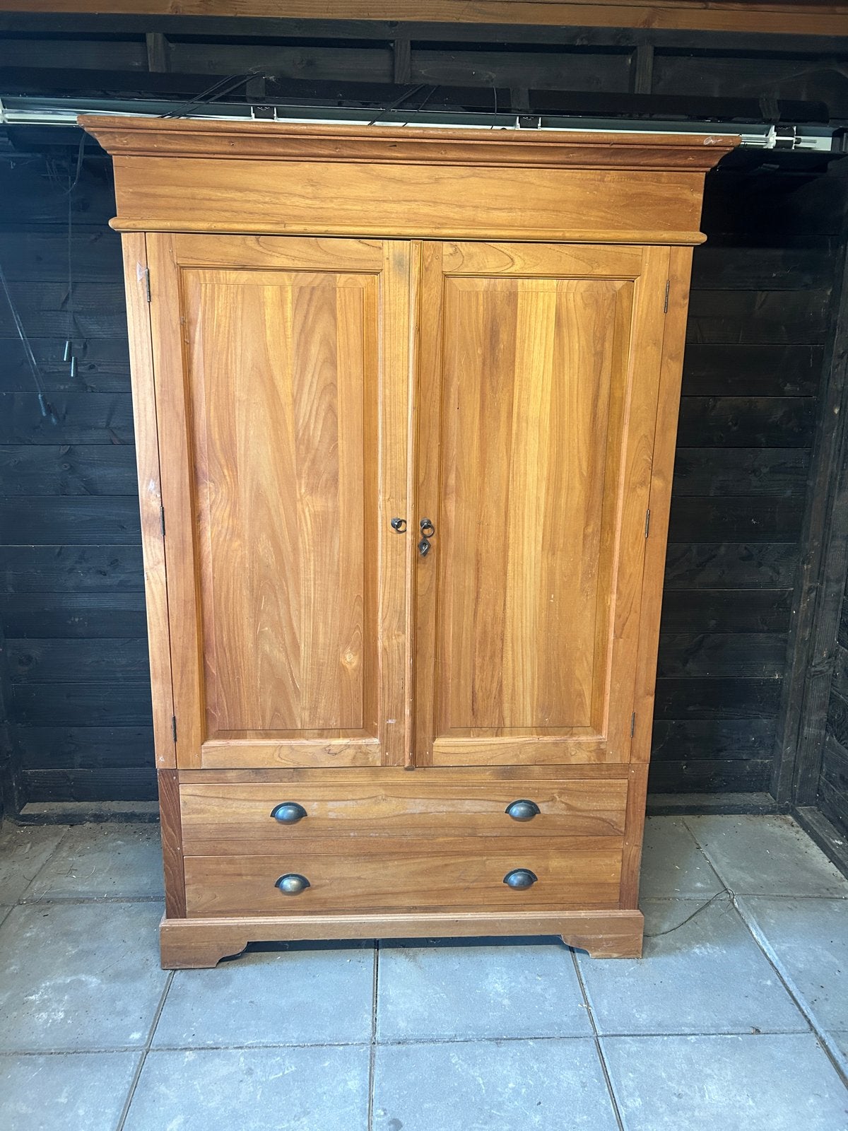 Houten kast met lades - 130x60x191 cm, Gebruikt, 100 tot 150 cm, Ophalen of Verzenden, Met lade(s)