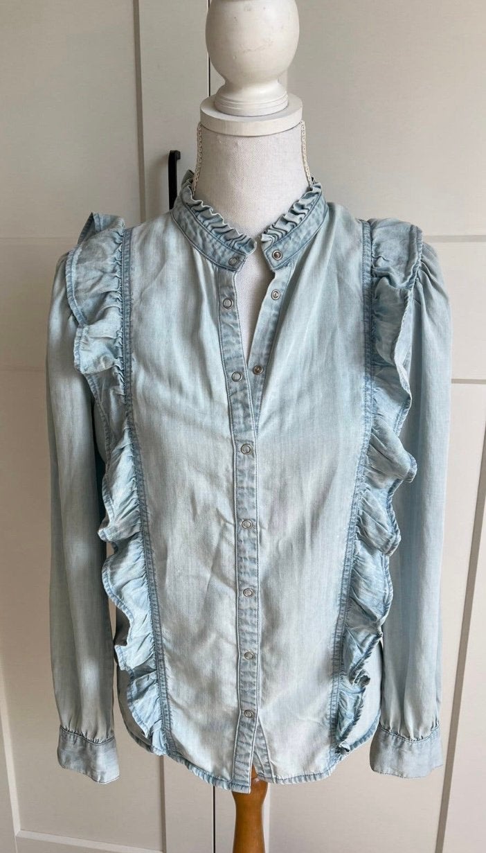 Denim roesel-bloes, sofie schnoor XS/S, Ophalen of Verzenden, Zo goed als nieuw, Maat 34 (XS) of kleiner, Blauw