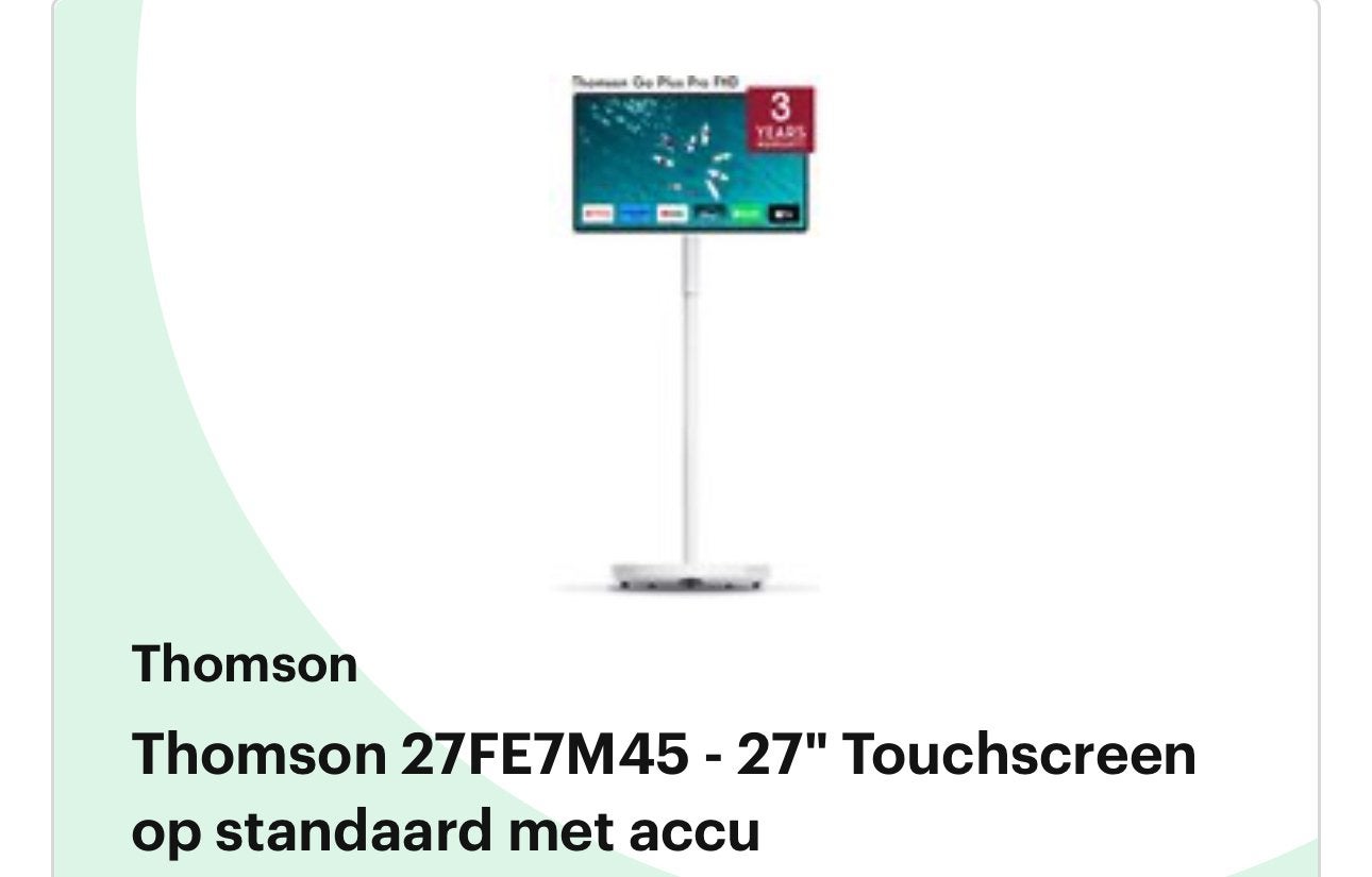 Thomson Touchscreen tablet, Audio, Tv en Foto, Televisiebeugels, Ophalen, Zo goed als nieuw