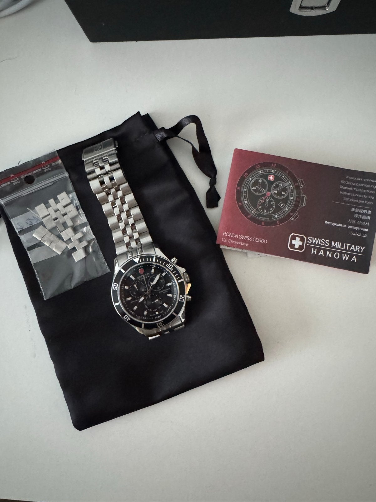 Swiss Military Hanowa Chronograaf Horloge, Staal, Staal, Polshorloge, Zo goed als nieuw