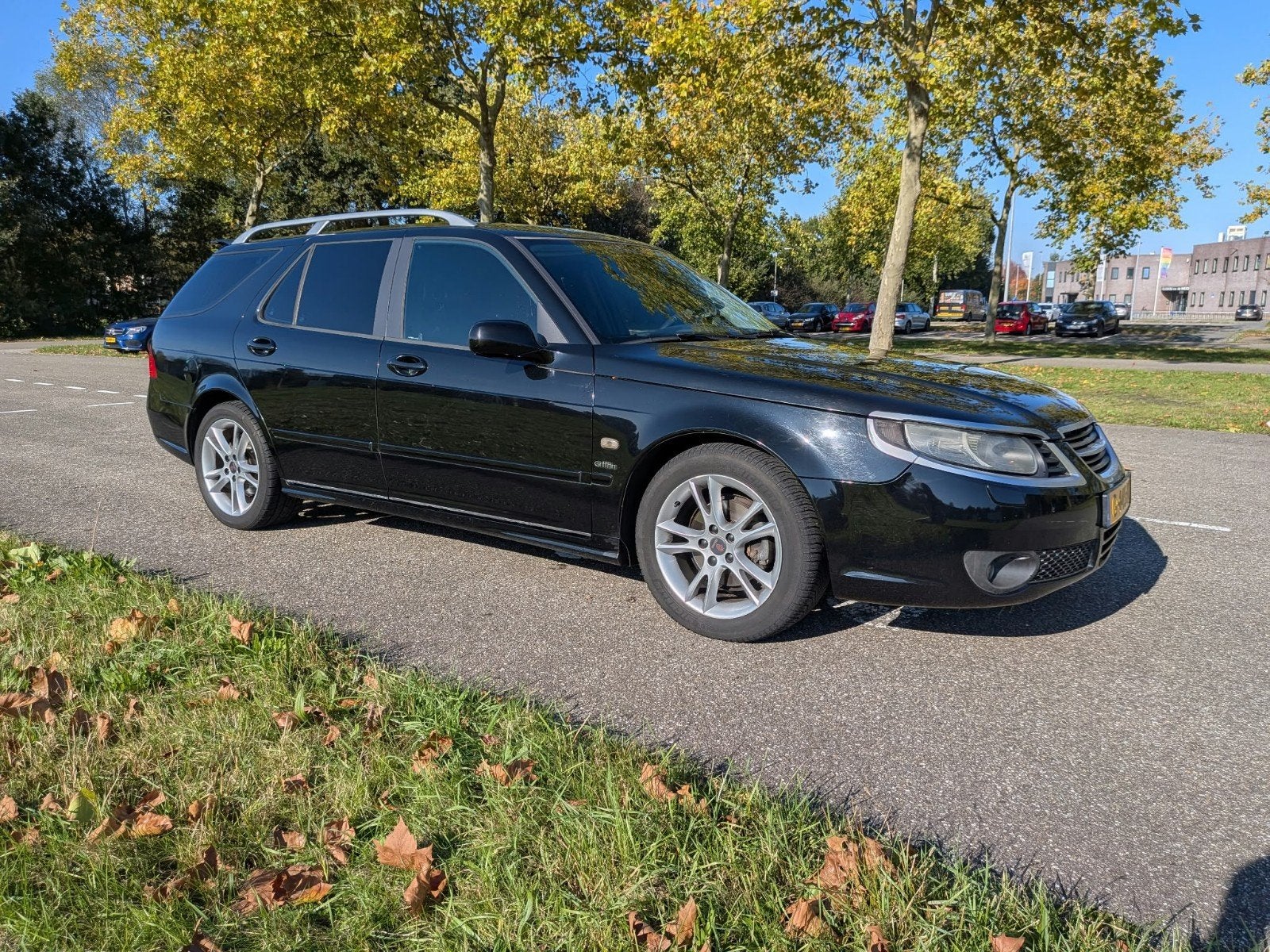 Saab 9-5 2.0 T Biopower Sport Estate AUT 2008 zwart, Auto's, 1800 kg, 4 cilinders, Zwart, Stationwagon