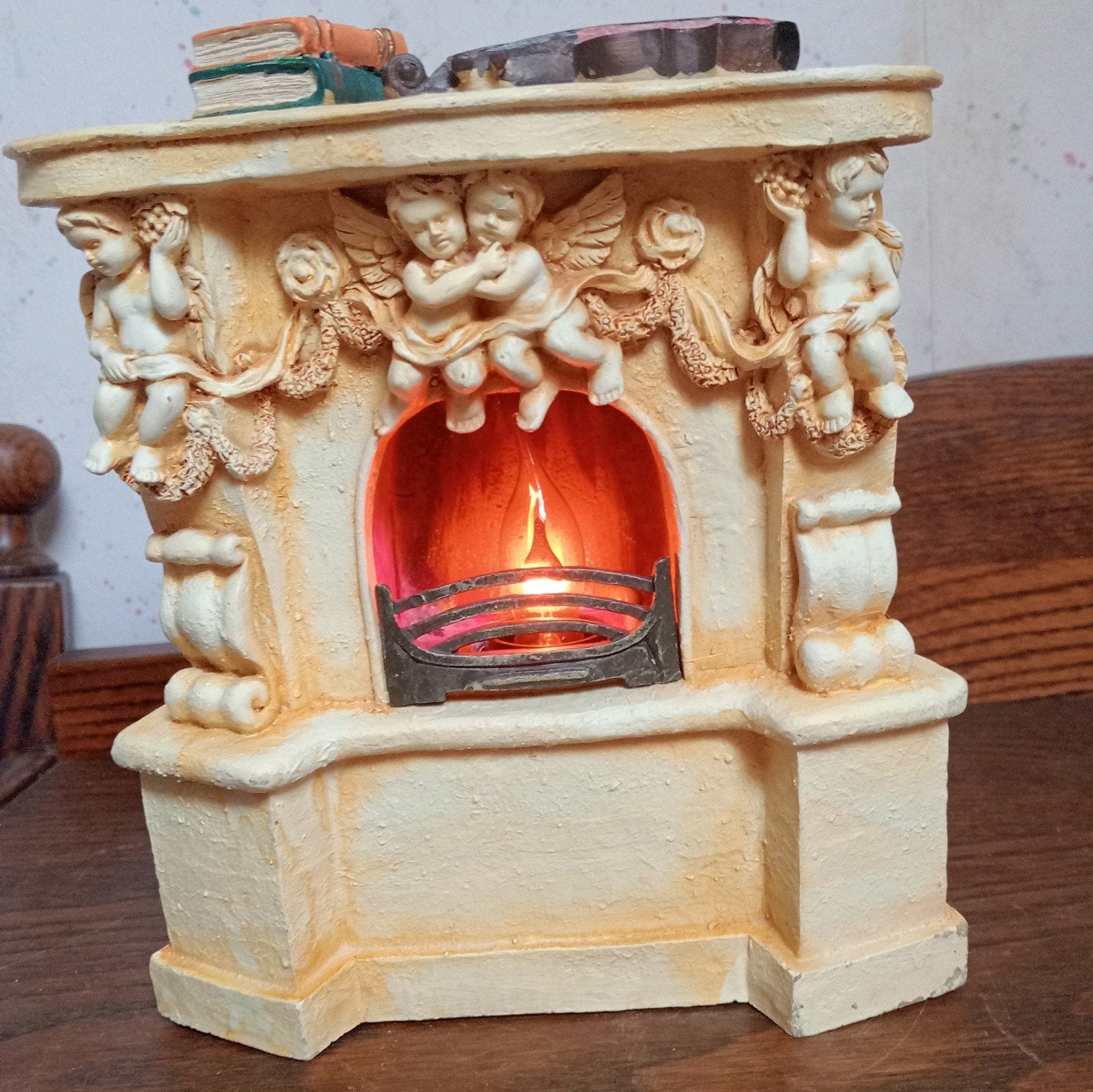 Vintage Mini-Openhaard met Verlichting- leuk met kerst, Diversen, Ophalen, Gebruikt