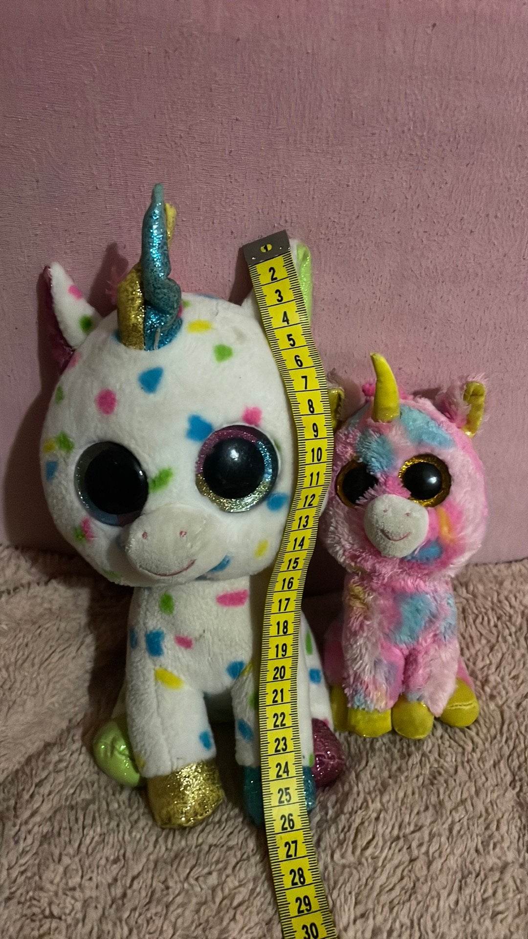 2 TY knuffel eenhoorns met glitteroogjes, Kinderen en Baby's, Speelgoed | Knuffels en Pluche, Ophalen of Verzenden, Gebruikt, Overige typen