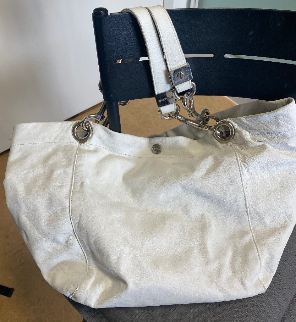 Damentas Jimmy Choo, Sieraden, Tassen en Uiterlijk, Zonnebrillen en Brillen | Dames, Ophalen of Verzenden, Zo goed als nieuw, Wit