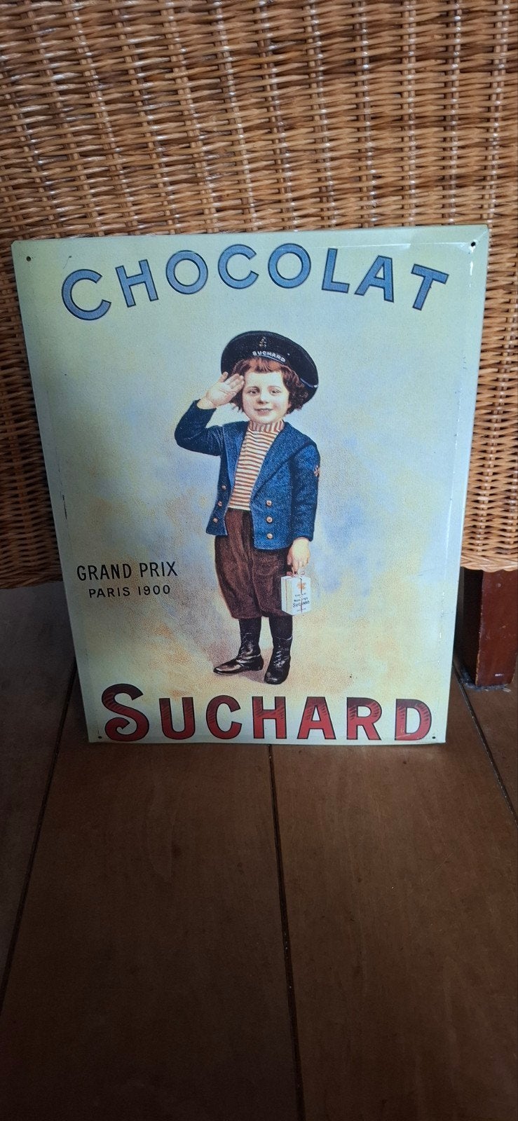 Vintage Chocolat Suchard reclamebord - Grand Prix Paris 1900, Ophalen of Verzenden