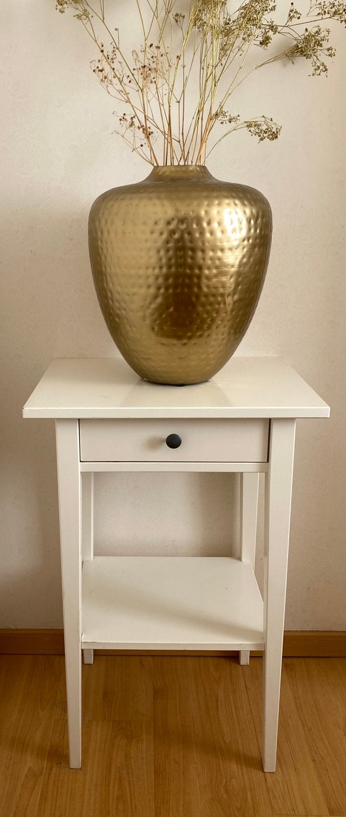 Bijzettafeltje / nachtkastje met laatje, Ophalen, Gebruikt, Rechthoekig, Minder dan 55 cm