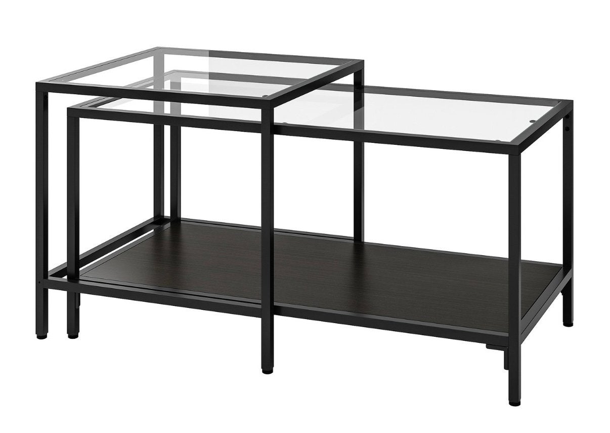 IKEA Vittsjö salontafel met glazen blad - 90 x 50 cm, Huis en Inrichting, Ophalen, Gebruikt, 50 tot 100 cm, 50 tot 100 cm