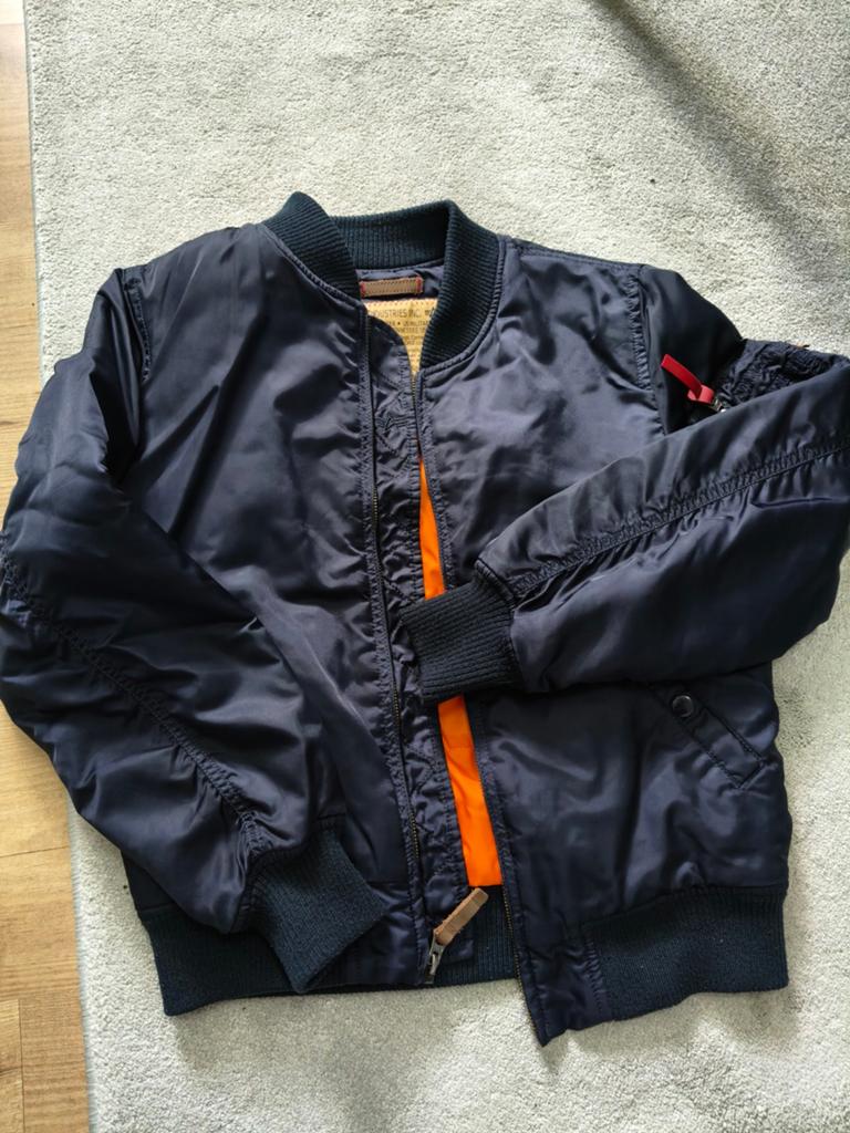 Alpha Industries MA-1 Bomberjack - Donkerblauw, Ophalen of Verzenden, Zo goed als nieuw, Jongen, Jas