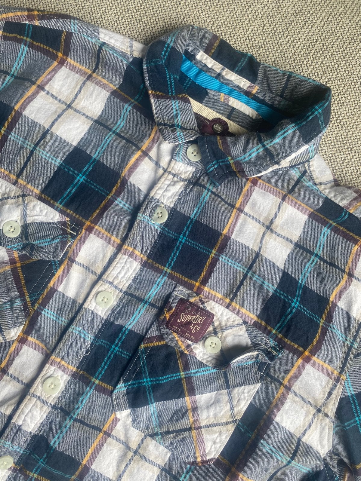 Superdry overhemd blouse maat L, Blauw, ., Ophalen of Verzenden, Zo goed als nieuw