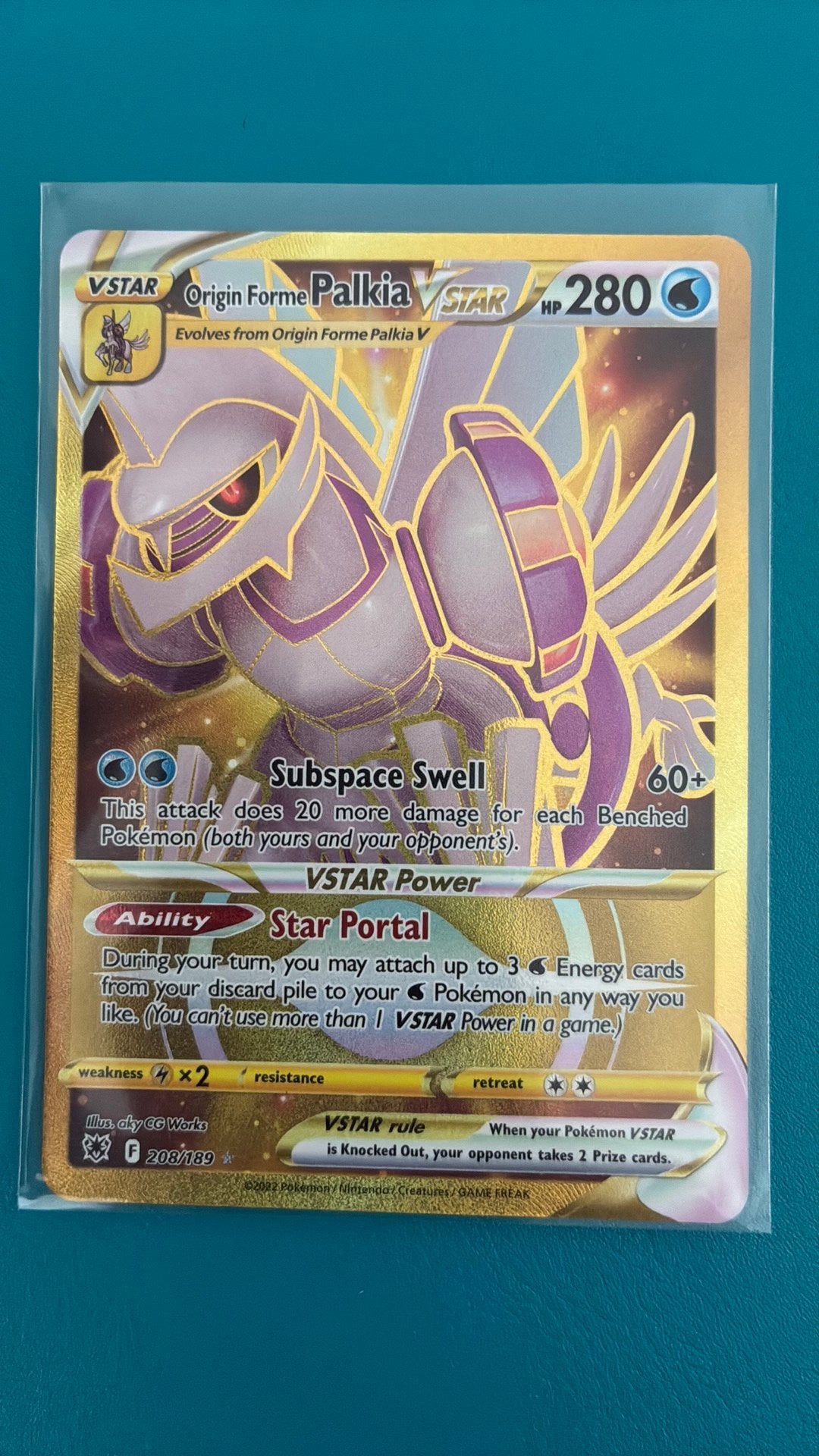 Origin Forme Palkia Vstar gold card - Astrals Radiance, Ophalen, Zo goed als nieuw