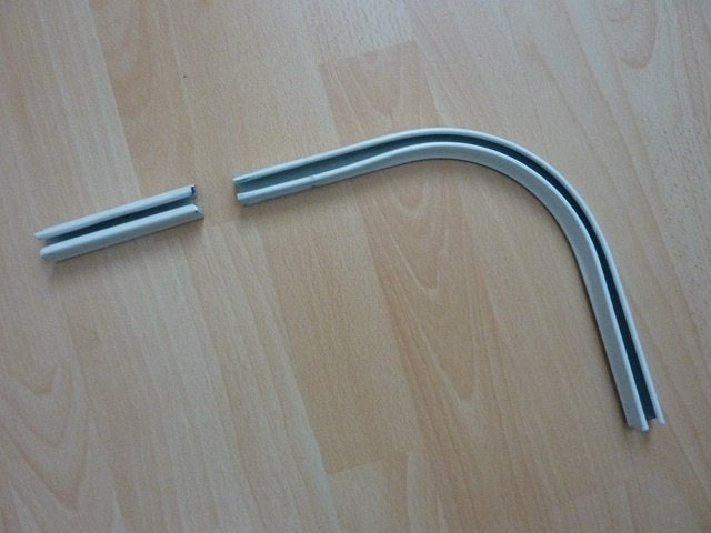 rail bocht stuk bochtstuk met verbinder gordijnen vitrage, Ophalen, Zo goed als nieuw, Minder dan 50 cm, Minder dan 100 cm