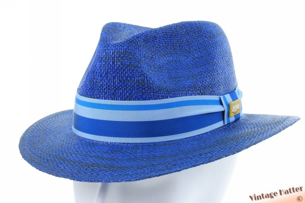 Zomer stro panama hoed Stetson Traveller Toyo blauw M 57 NEW, Stetson, Hoed, Nieuw, Ophalen of Verzenden