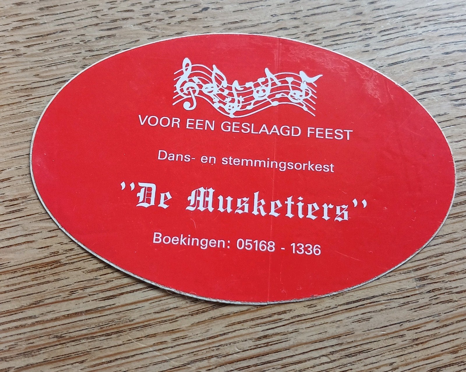 Sticker dans en amusementsorkest De Musketiers, DONKERBROEK, Verzamelen, Ophalen of Verzenden, Zo goed als nieuw