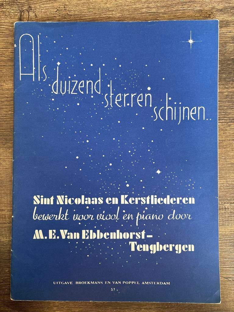 Als duizend sterren schijnen - Sint Nicolaas en Kerstliedere, Gebruikt, Ophalen of Verzenden, Thema, Viool of Altviool