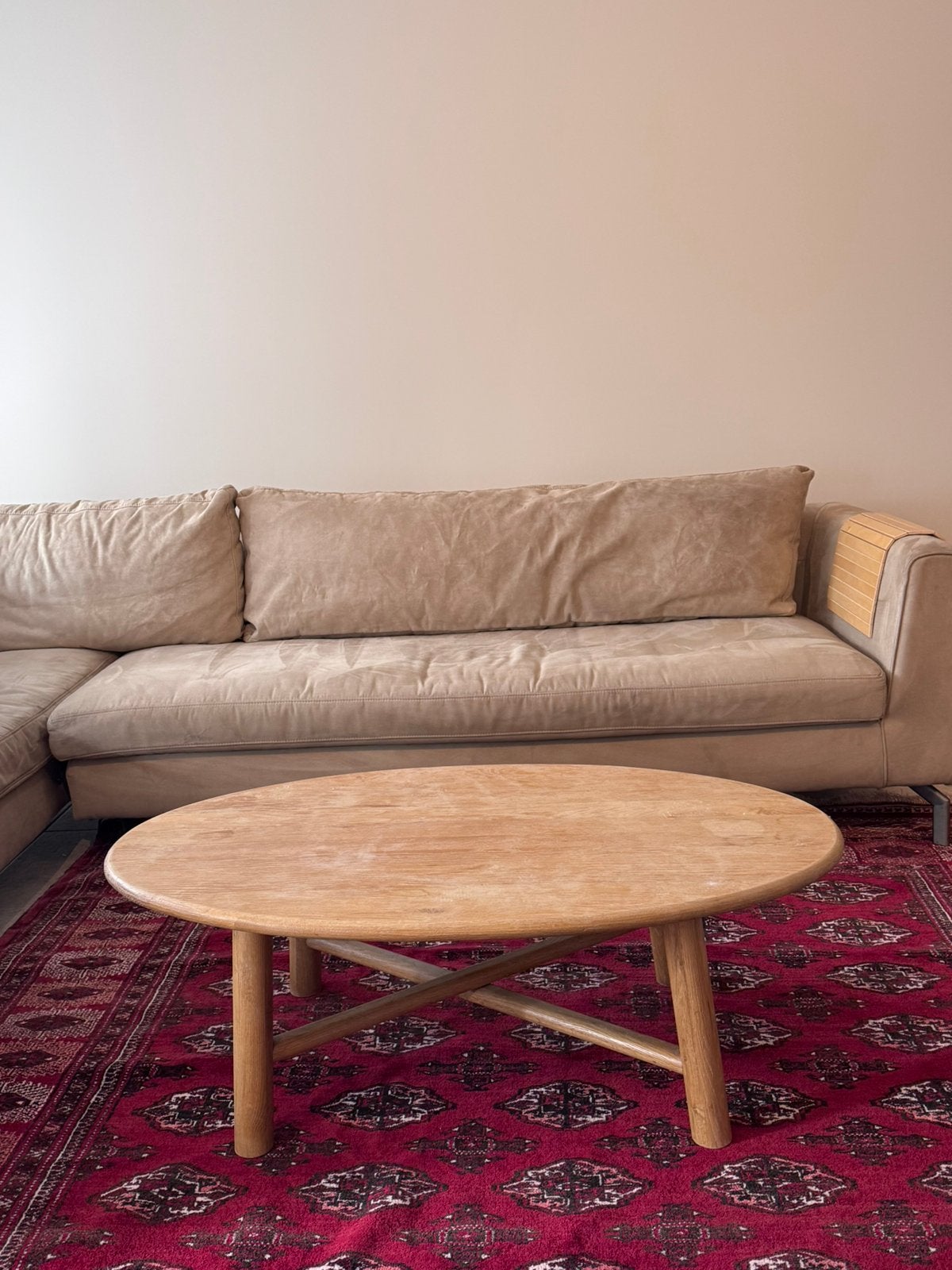 Eikenhouten salontafel, Ophalen, Gebruikt, 100 tot 150 cm, 50 tot 75 cm