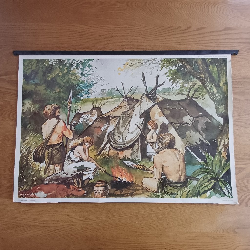 Schoolplaat Nomaden in de prehistorie, Ophalen, Geschiedenis