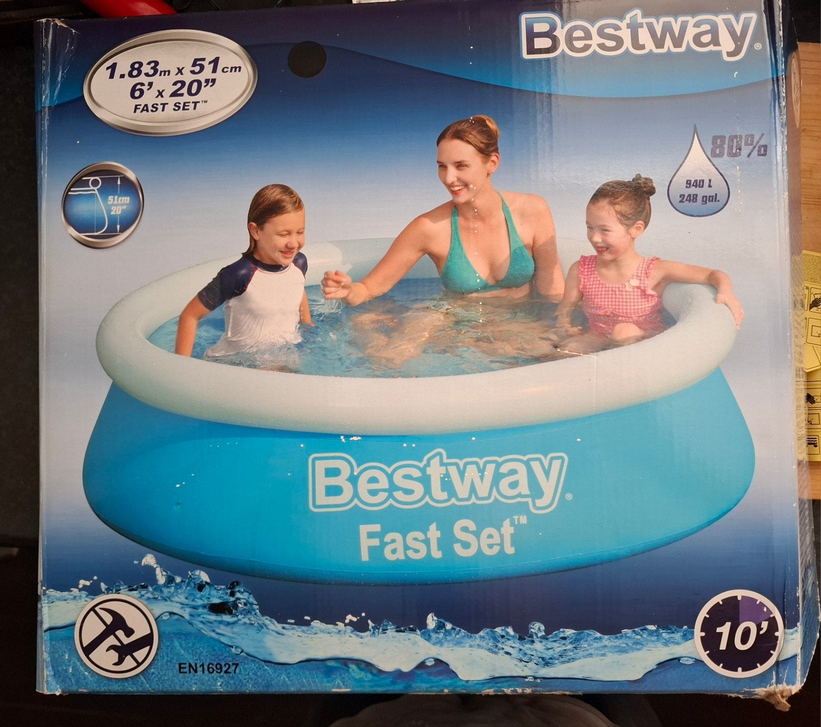 Nieuw Bestway Fast Set Opzetzwembad - 1.83m x 51cm, Minder dan 80 cm, Rond, Nieuw, Ophalen of Verzenden