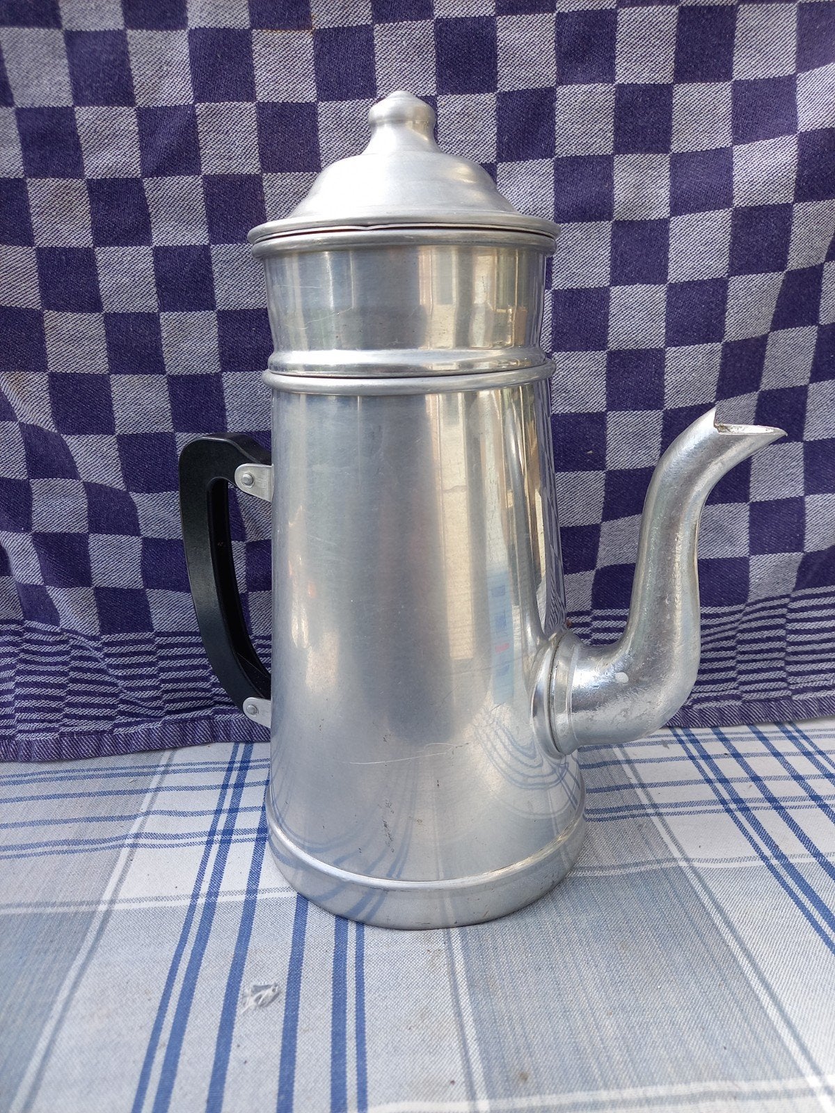 Aluminium koffie filterkan met bakkeliet oor, Antiek en Kunst, Ophalen of Verzenden