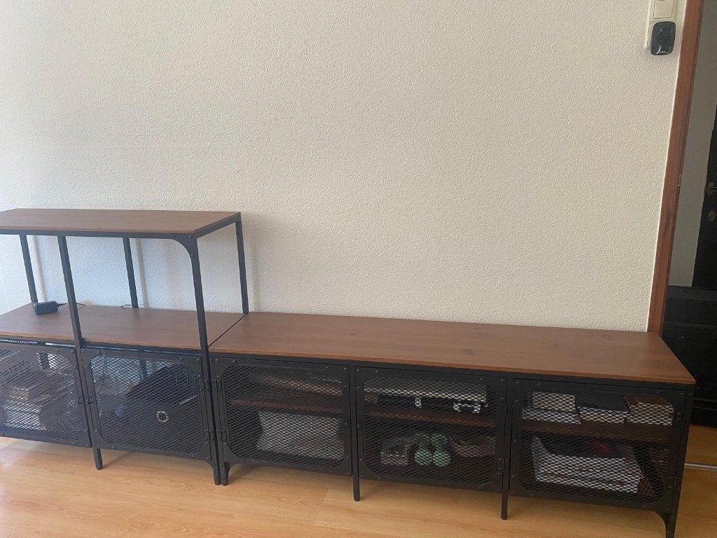 tv cabinet set, Overige materialen, Ophalen of Verzenden, Zo goed als nieuw, 200 cm of meer