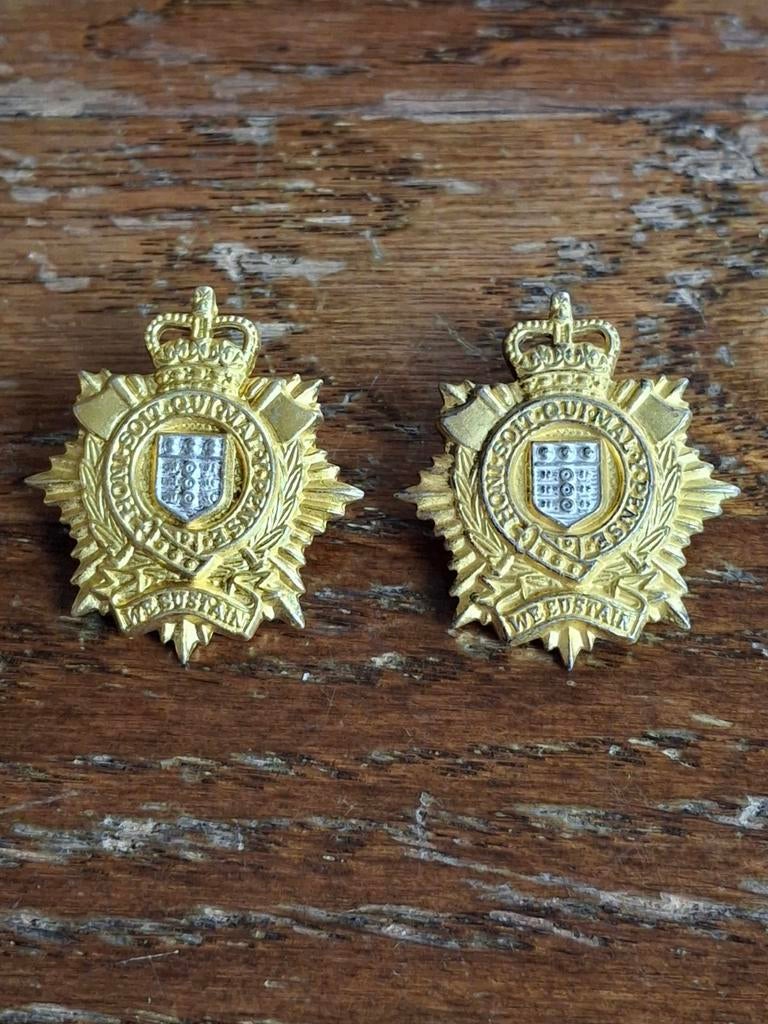 Setje kraagemblemen Royal Logistic Corps, Ophalen of Verzenden, Landmacht, Engeland, Embleem of Badge
